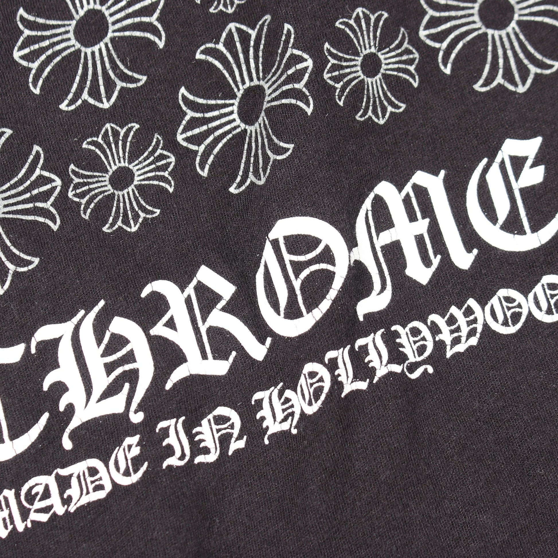 CHプラス バックプリント Vネック 半袖Tシャツ コットン ブラック クロムハーツ トップス Chrome Hearts