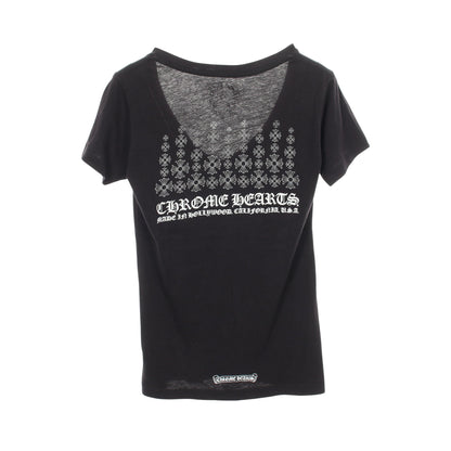 CHプラス バックプリント Vネック 半袖Tシャツ コットン ブラック クロムハーツ トップス Chrome Hearts