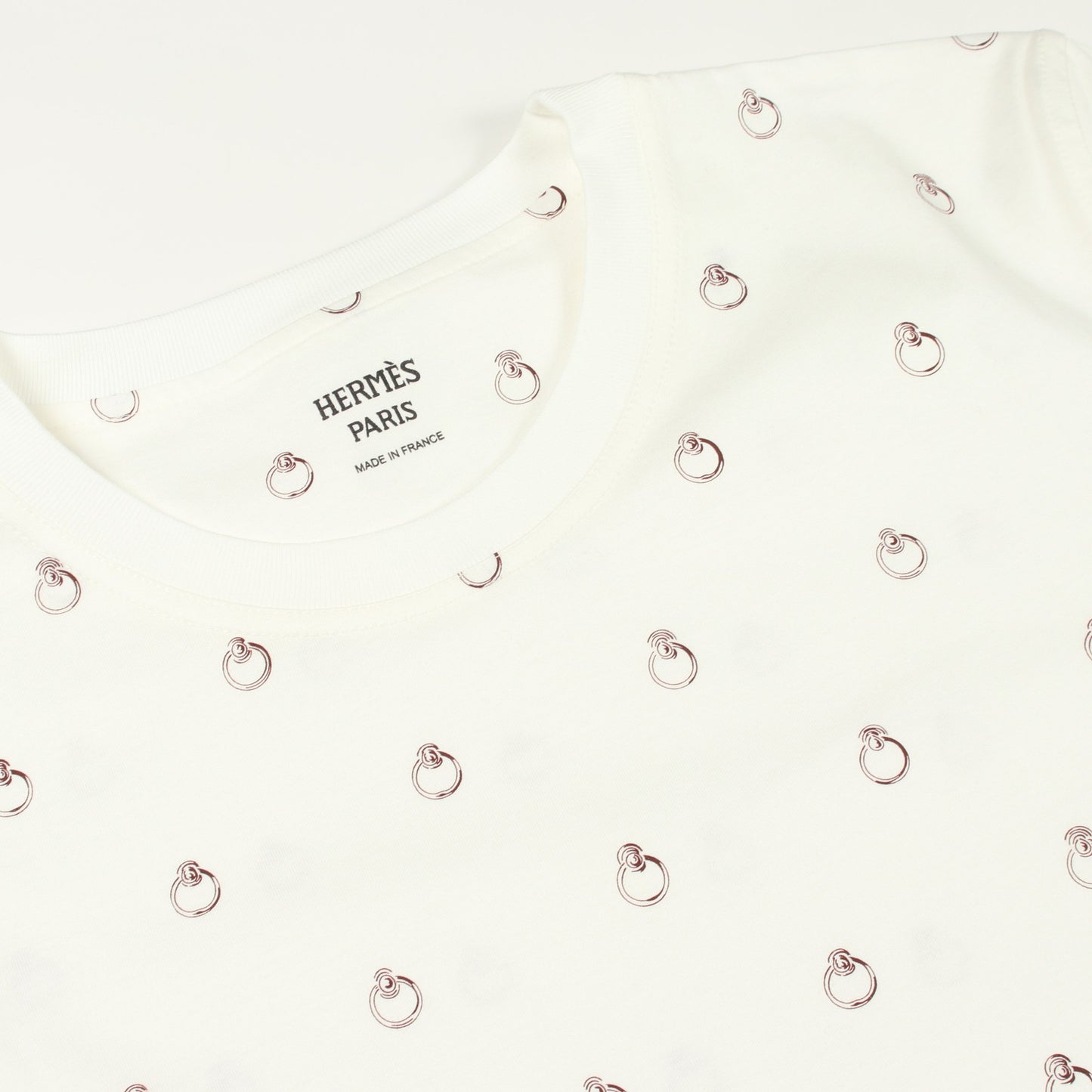 Anneau Finesse アノーフィネス 半袖Tシャツ コットン ホワイト エルメス