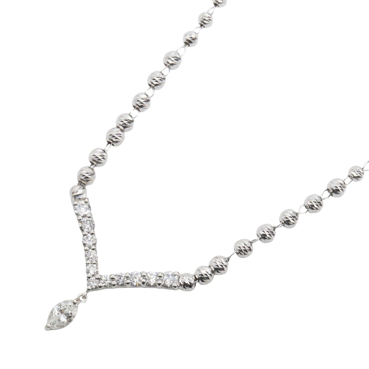 ダイヤモンド ネックレス ネックレス K18WG ダイヤモンド ホワイトゴールド クリア ノーブランドジュエリー アクセサリー NO BRAND JEWELRY