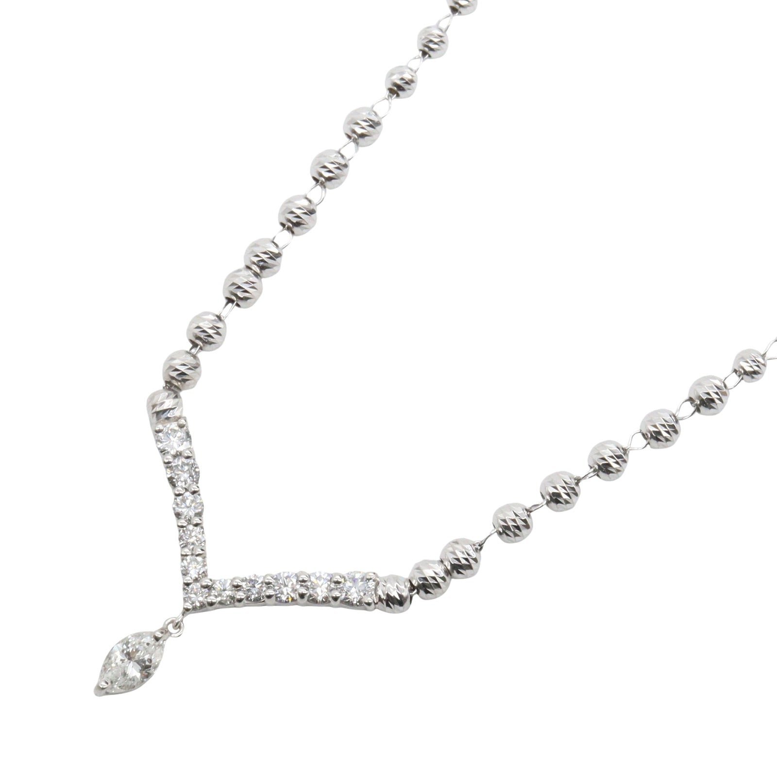 ダイヤモンド ネックレス ネックレス K18WG ダイヤモンド ホワイトゴールド クリア ノーブランドジュエリー アクセサリー NO BRAND JEWELRY