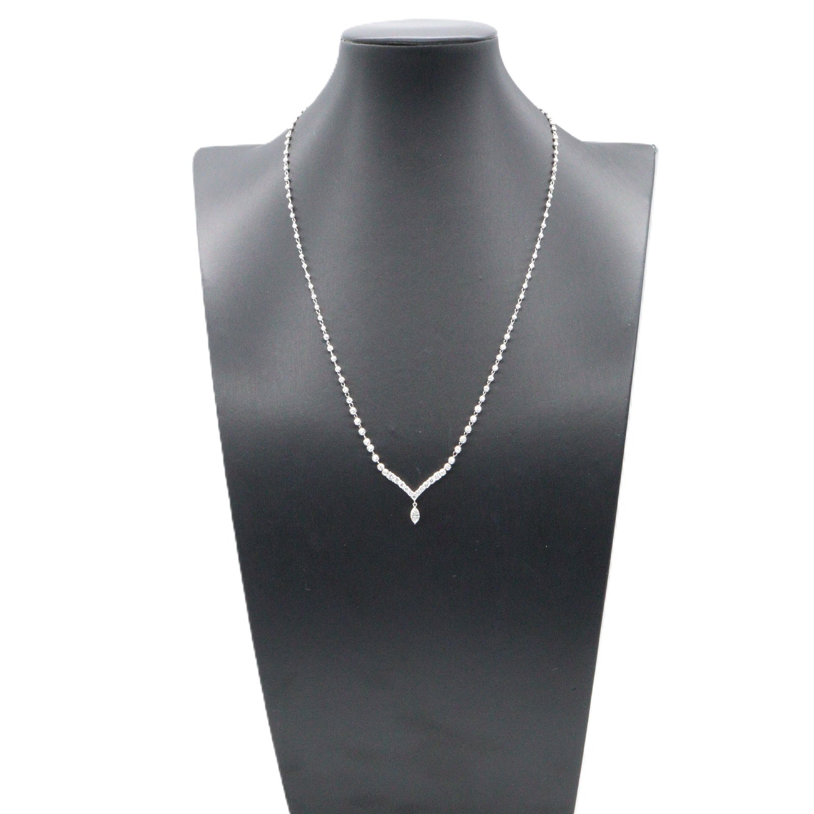 ダイヤモンド ネックレス ネックレス K18WG ダイヤモンド ホワイトゴールド クリア ノーブランドジュエリー アクセサリー NO BRAND JEWELRY