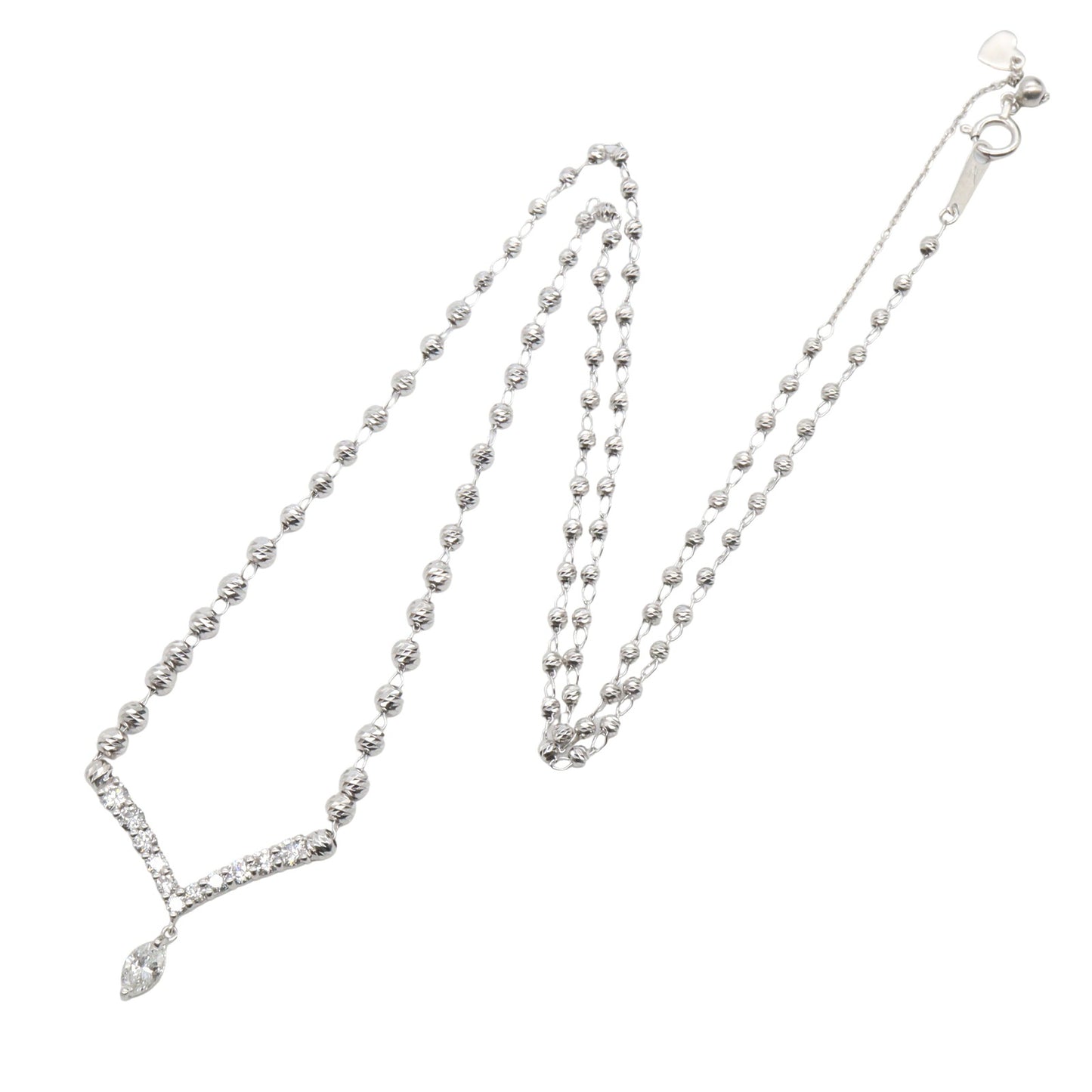 ダイヤモンド ネックレス ネックレス K18WG ダイヤモンド ホワイトゴールド クリア ノーブランドジュエリー アクセサリー NO BRAND JEWELRY