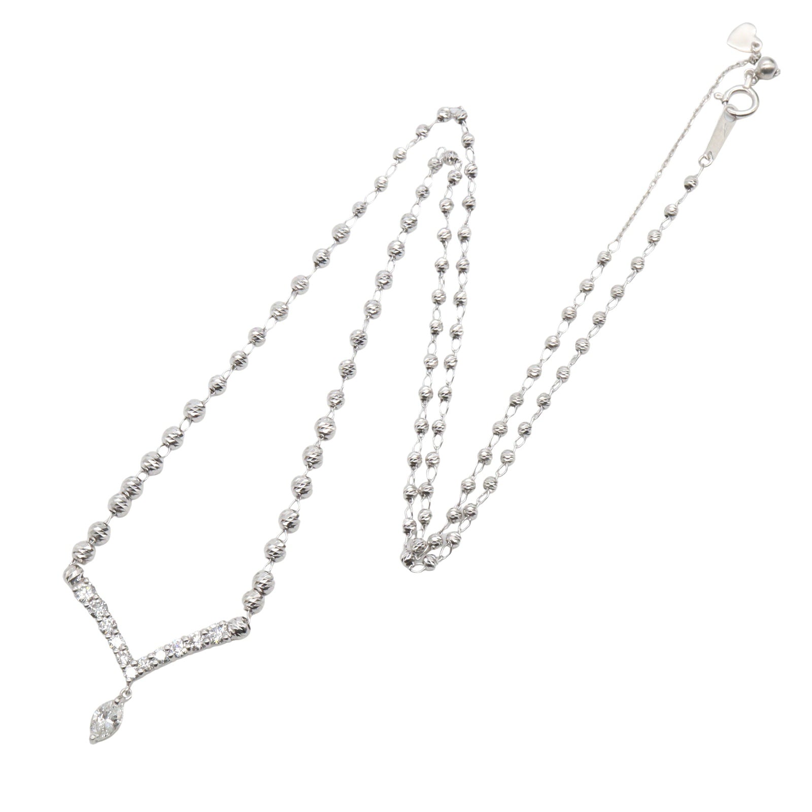 ダイヤモンド ネックレス ネックレス K18WG ダイヤモンド ホワイトゴールド クリア ノーブランドジュエリー アクセサリー NO BRAND JEWELRY