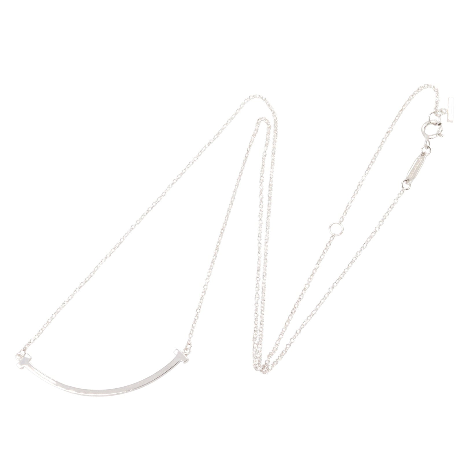Tスマイル スモール ネックレス ネックレス K18WG ホワイトゴールド ティファニー アクセサリー TIFFANY & Co.