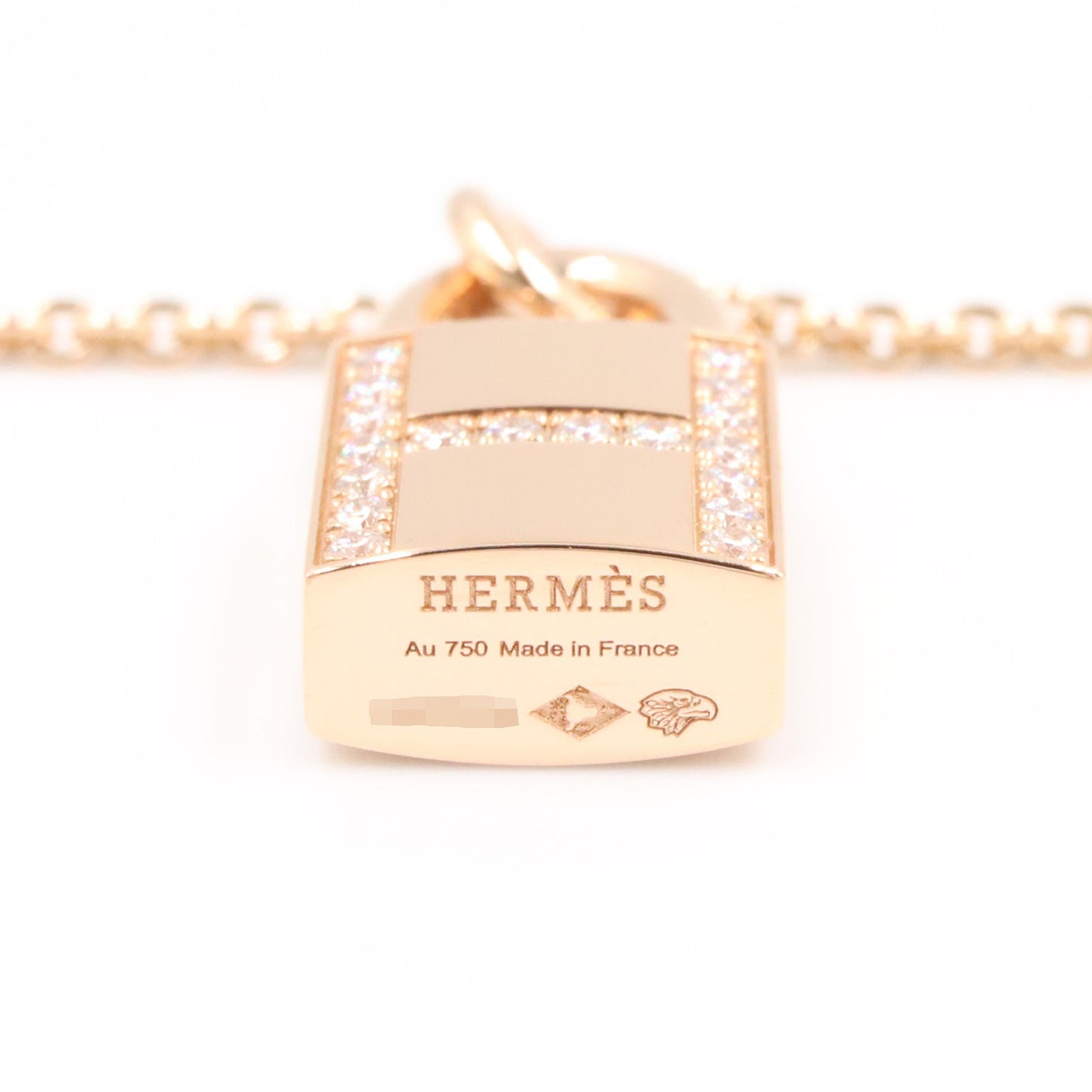 アミュレット カデナ ダイヤ ネックレス ネックレス K18PG ダイヤモンド ピンクゴールド クリア エルメス アクセサリー HERMES