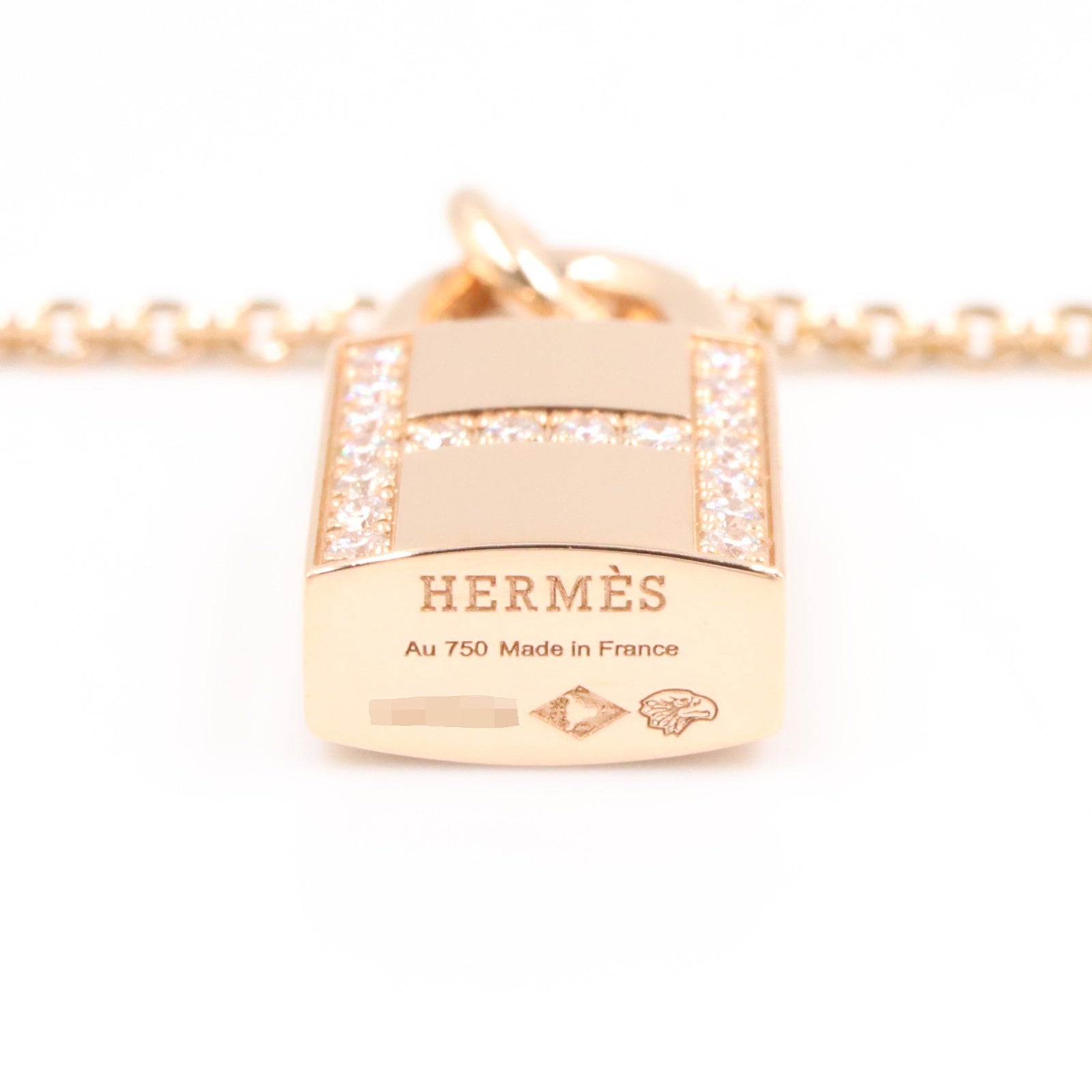 アミュレット カデナ ダイヤ ネックレス ネックレス K18PG ダイヤモンド ピンクゴールド クリア エルメス アクセサリー HERMES