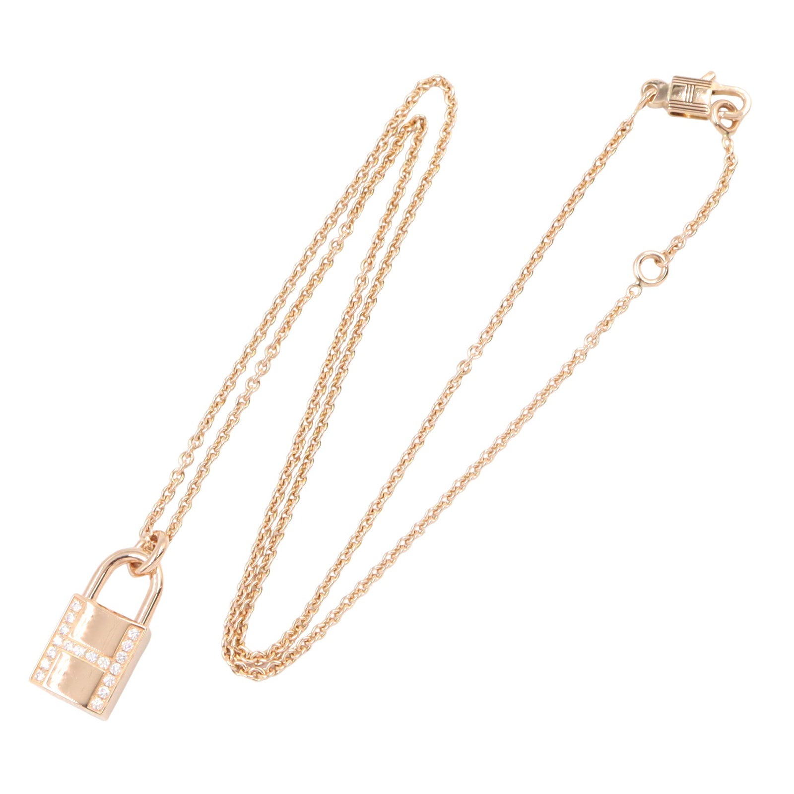 アミュレット カデナ ダイヤ ネックレス ネックレス K18PG ダイヤモンド ピンクゴールド クリア エルメス アクセサリー HERMES