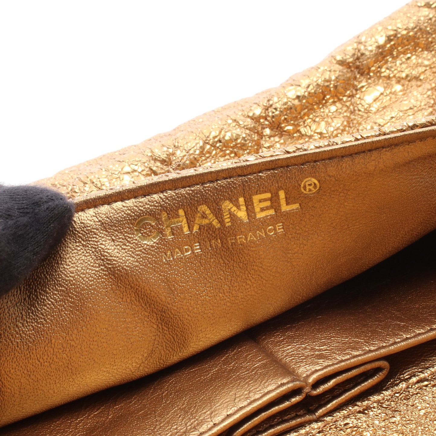 マトラッセ メタリック Wチェーンショルダーバッグ レザー ゴールド ゴールド金具 シャネル バッグ CHANEL