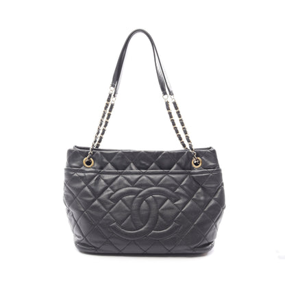 マトラッセ チェーンショルダーバッグ チェーントートバッグ キャビアスキン ブラック ゴールド金具 シャネル バッグ CHANEL