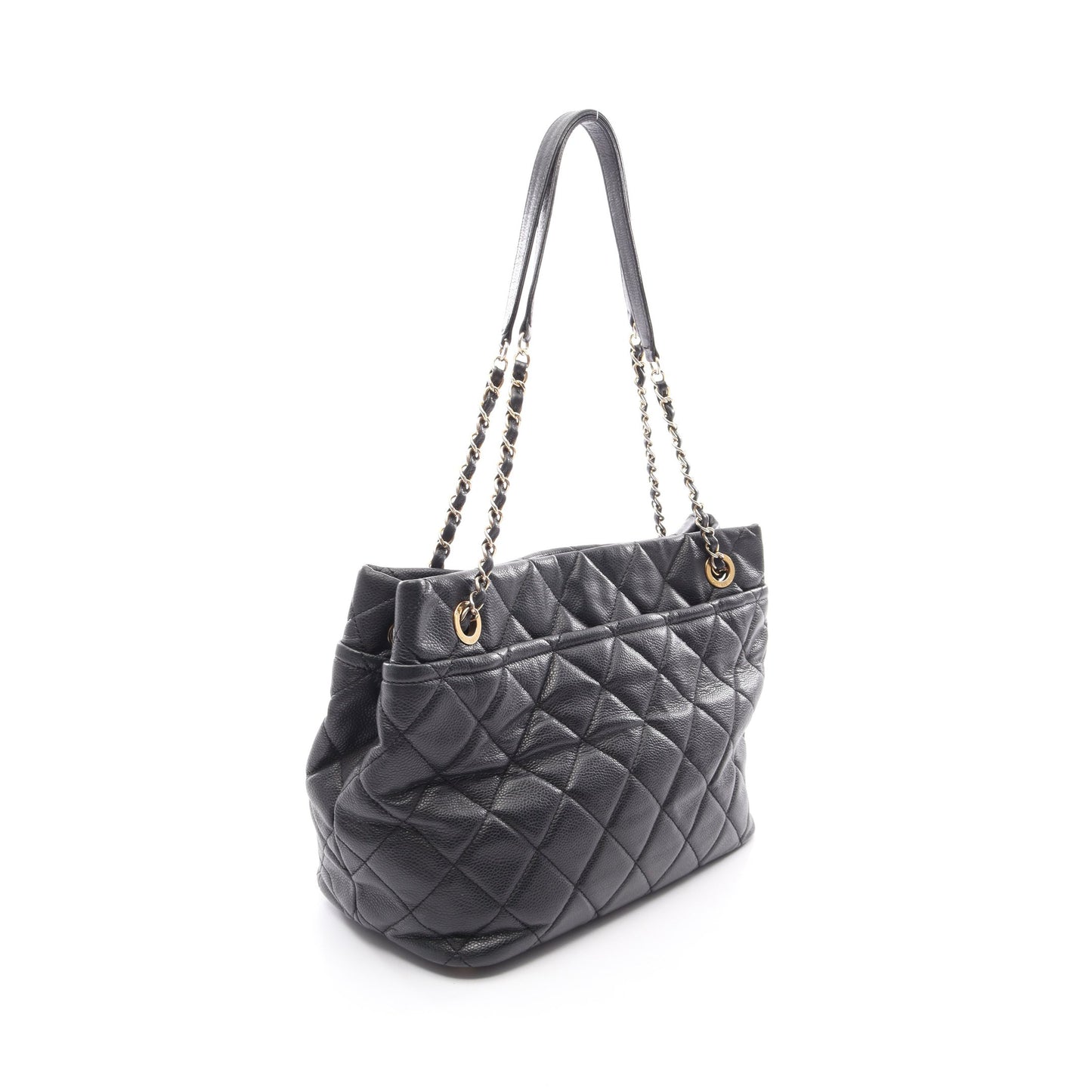 マトラッセ チェーンショルダーバッグ チェーントートバッグ キャビアスキン ブラック ゴールド金具 シャネル バッグ CHANEL