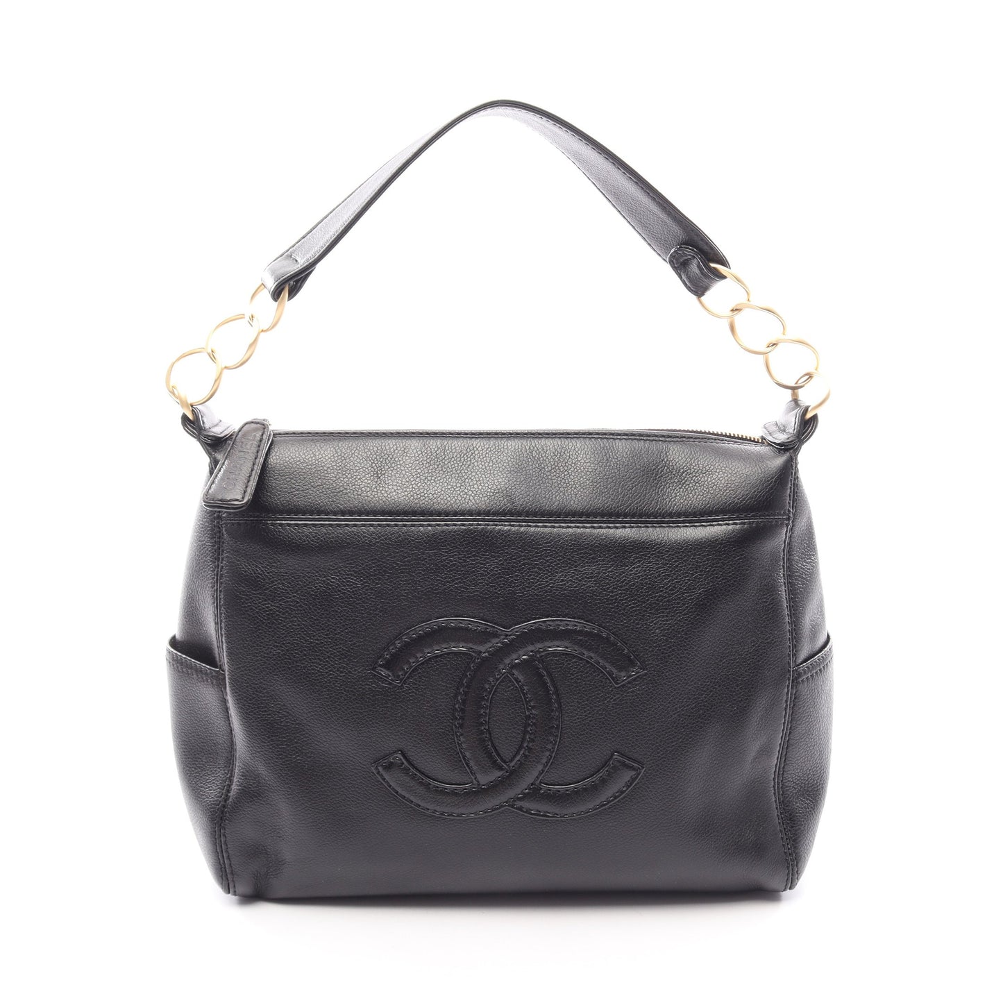 ココマーク ハンドバッグ キャビアスキン ブラック ゴールド金具 シャネル バッグ CHANEL