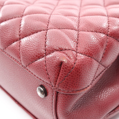 マトラッセ チェーンショルダーバッグ キャビアスキン ボルドー シルバー金具 シャネル バッグ CHANEL
