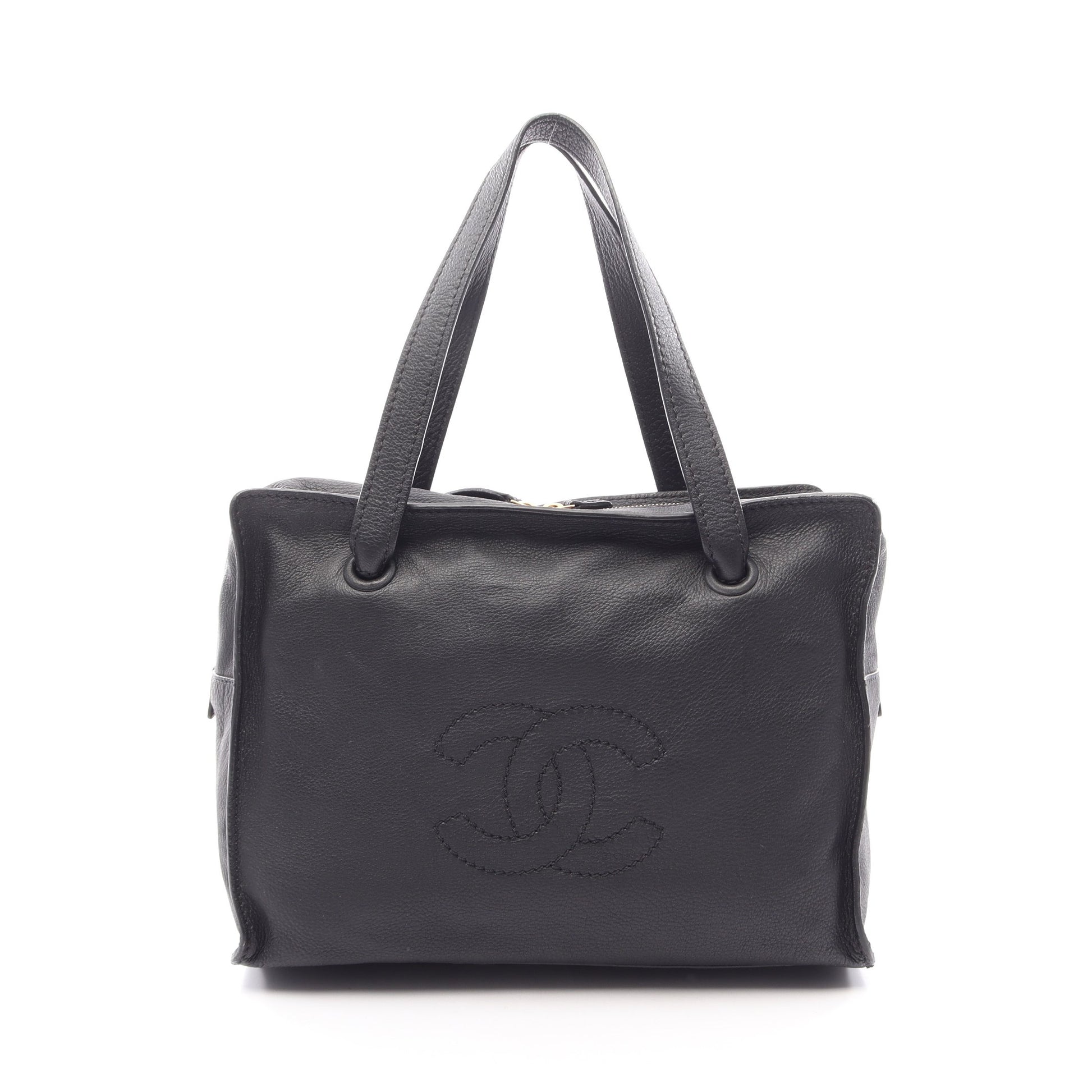ココマーク ハンドバッグ トートバッグ レザー ブラック ゴールド金具 シャネル バッグ CHANEL