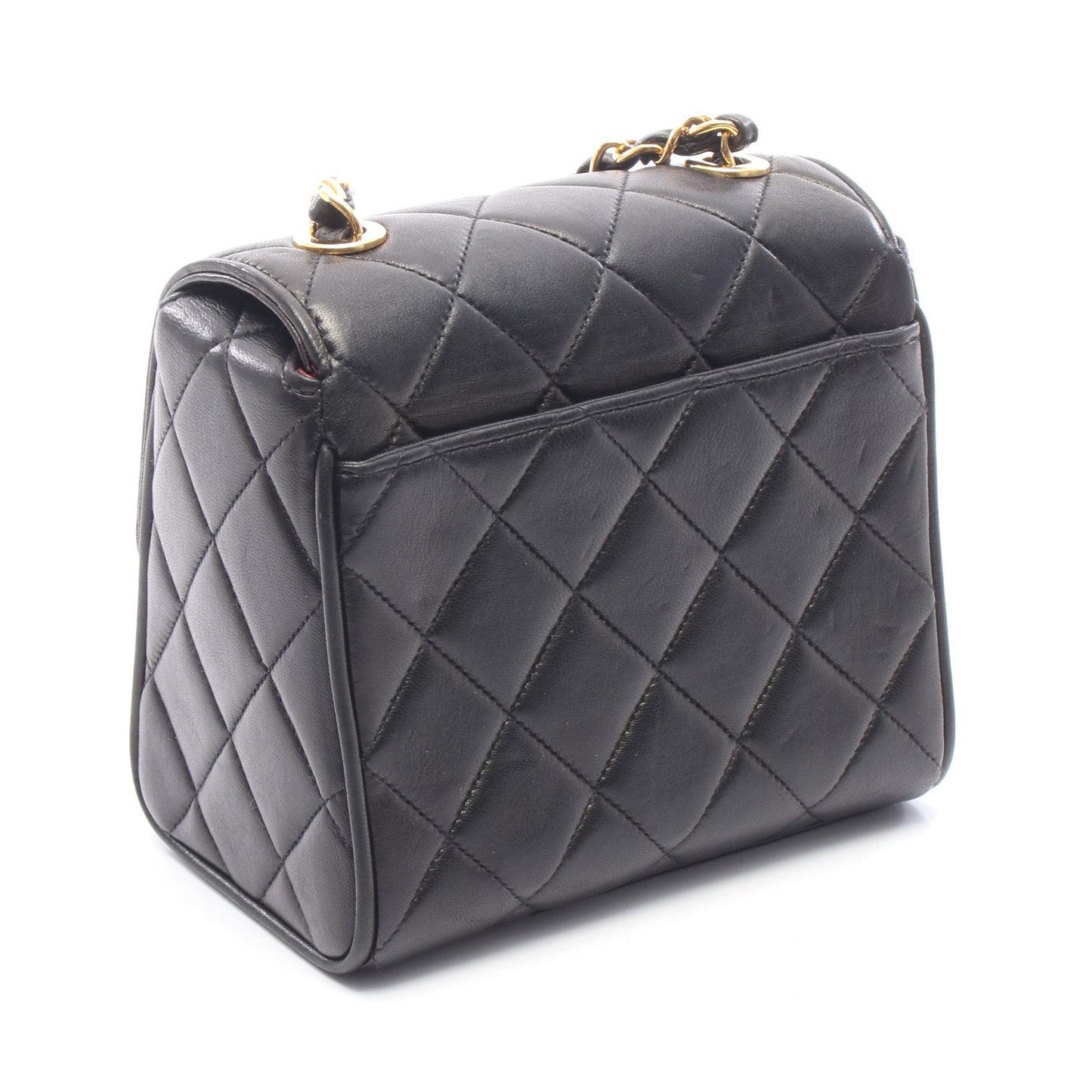 ミニマトラッセ チェーンショルダーバッグ ラムスキン ブラック ゴールド金具 シャネル バッグ CHANEL