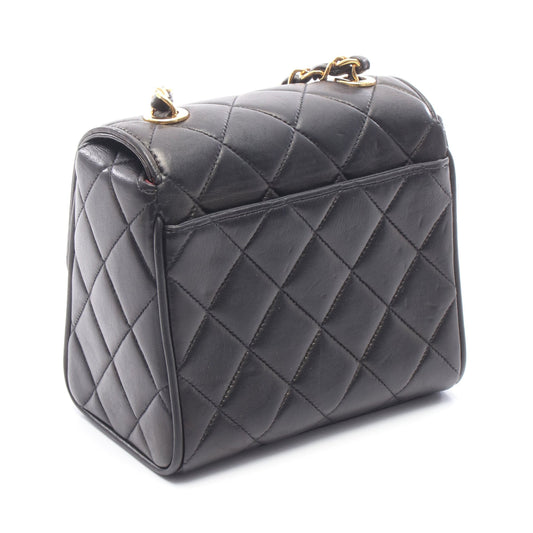 ミニマトラッセ チェーンショルダーバッグ ラムスキン ブラック ゴールド金具 シャネル バッグ CHANEL