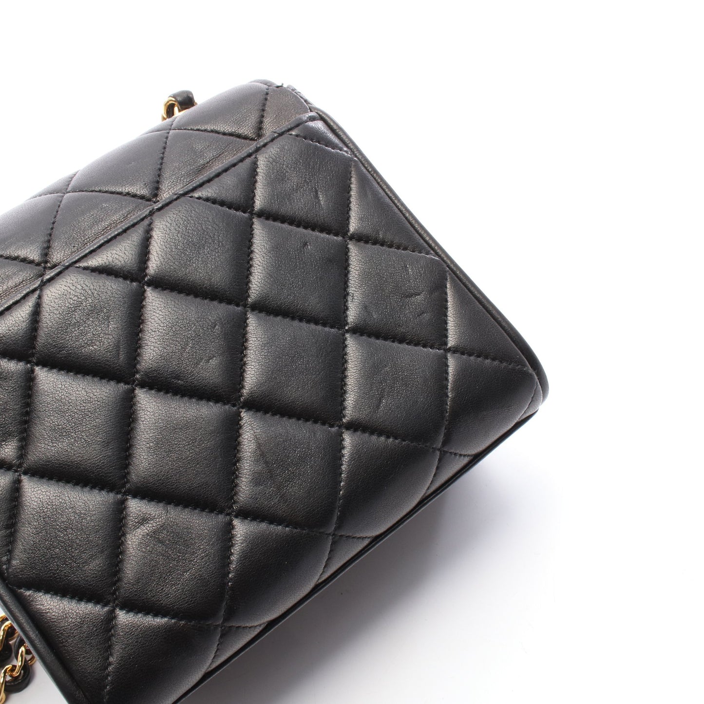 ミニマトラッセ チェーンショルダーバッグ ラムスキン ブラック ゴールド金具 シャネル バッグ CHANEL