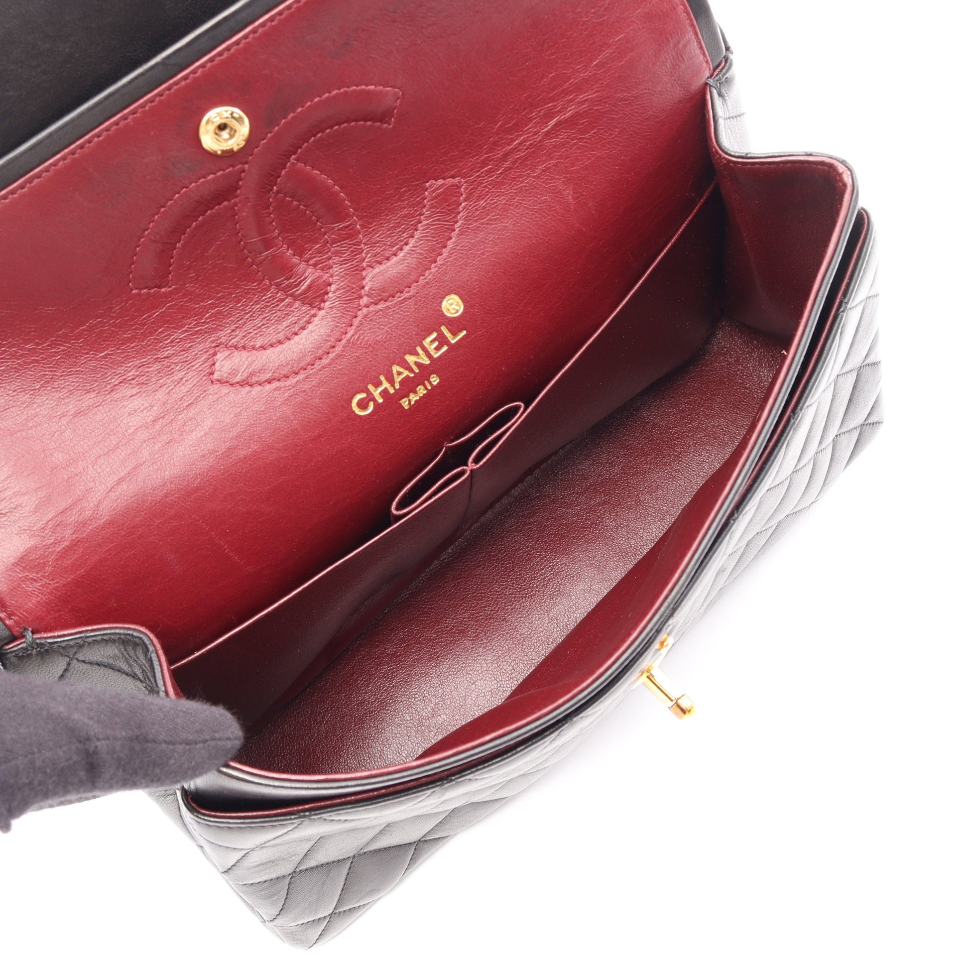 マトラッセ パリ限定 コンビ金具 チェーンショルダーバッグ ラムスキン ブラック シャネル バッグ CHANEL