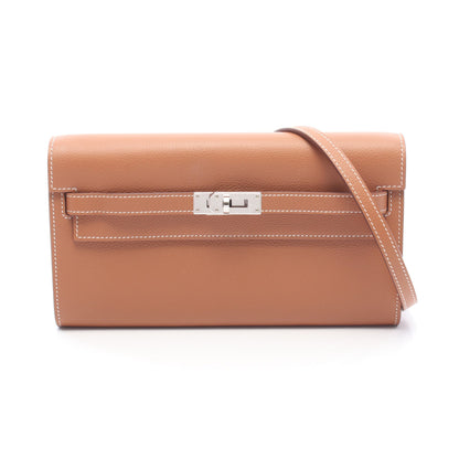 ケリートゥーゴー ゴールド ショルダーウォレット エバーカラー ブラウン シルバー金具 K刻印 エルメス バッグ HERMES