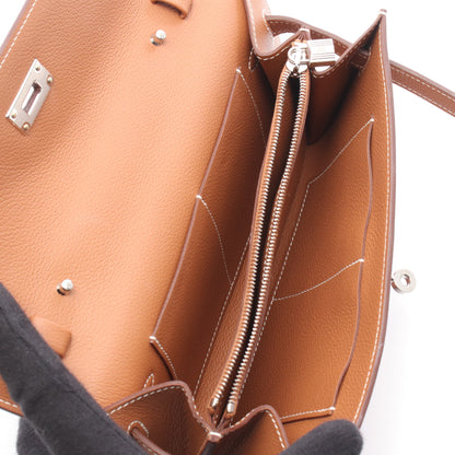 ケリートゥーゴー ゴールド ショルダーウォレット エバーカラー ブラウン シルバー金具 K刻印 エルメス バッグ HERMES