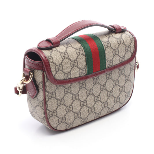 オフィディア スモール トップハンドルバッグ 2WAY ハンドバッグ PVC レザー ベージュ ブラウン ボルドー グッチ バッグ GUCCI