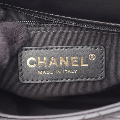 マトラッセ スモールフラップ チェーンショルダーバッグ ラムスキン ブラック ゴールド金具 シャネル バッグ CHANEL