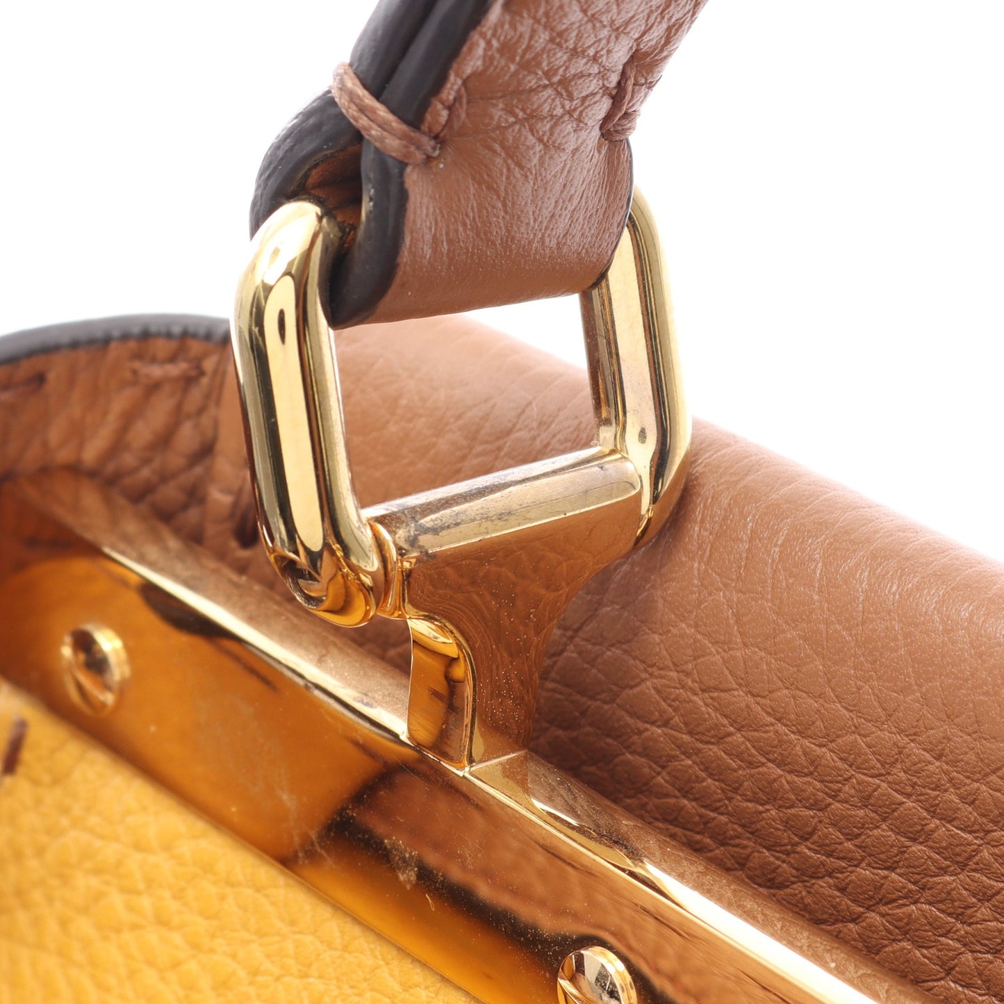 ピーカブー レギュラー 2WAY ハンドバッグ レザー ブラウン フェンディ バッグ FENDI