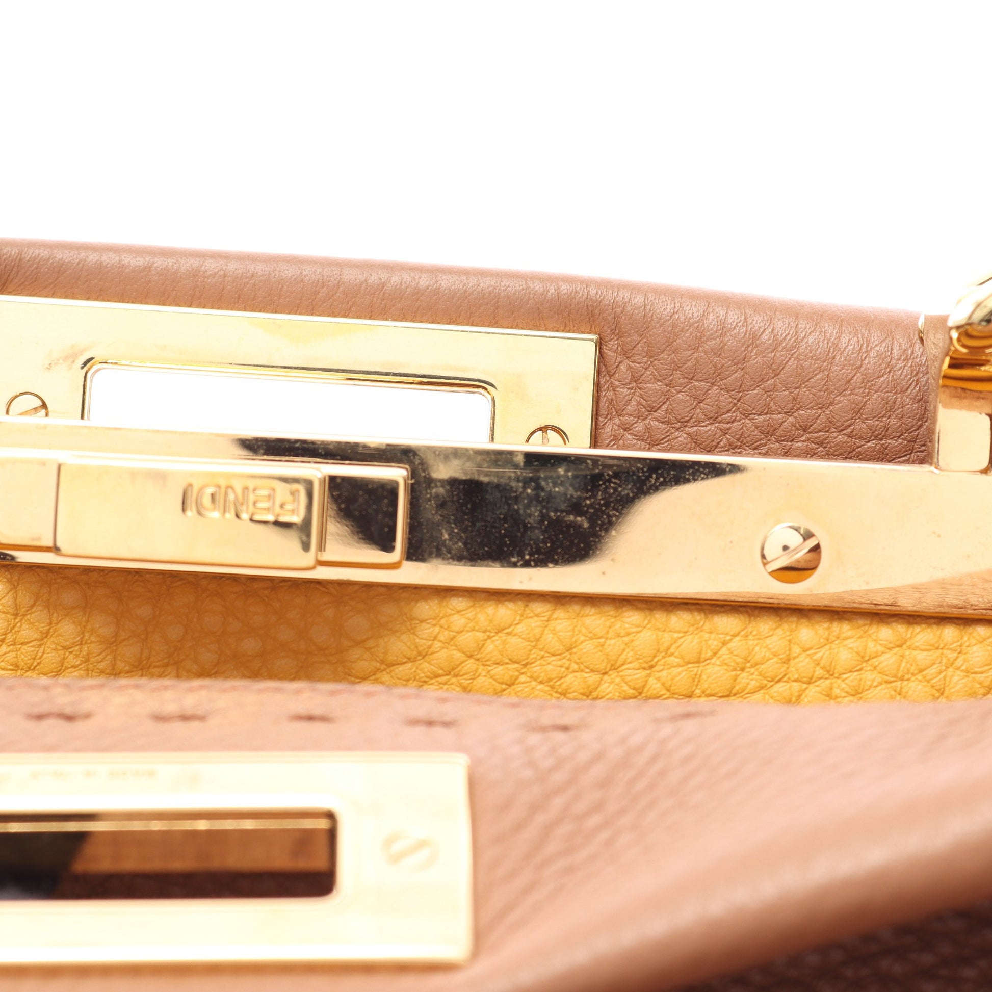 ピーカブー レギュラー 2WAY ハンドバッグ レザー ブラウン フェンディ バッグ FENDI