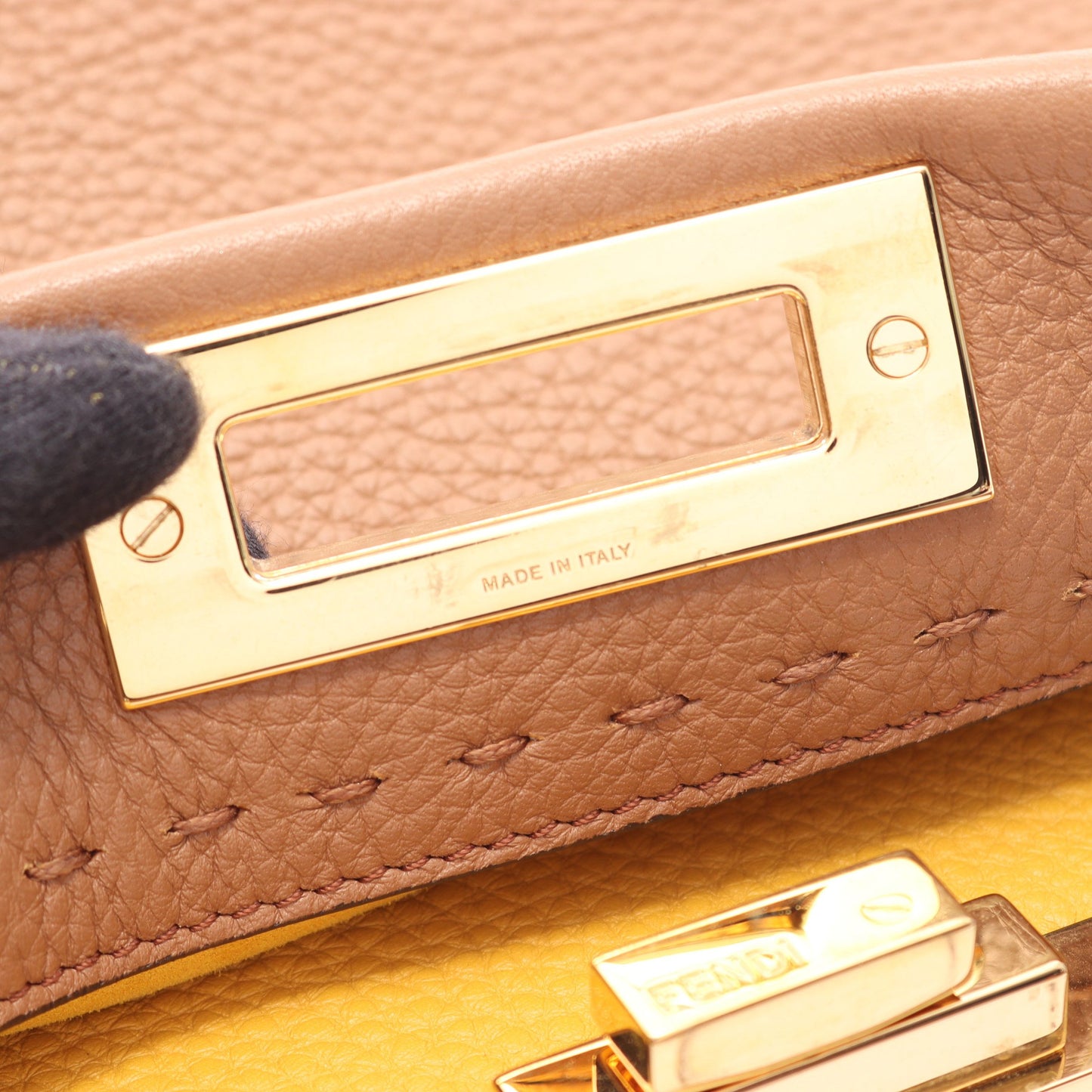 ピーカブー レギュラー 2WAY ハンドバッグ レザー ブラウン フェンディ バッグ FENDI