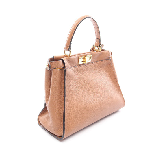 ピーカブー レギュラー 2WAY ハンドバッグ レザー ブラウン フェンディ バッグ FENDI