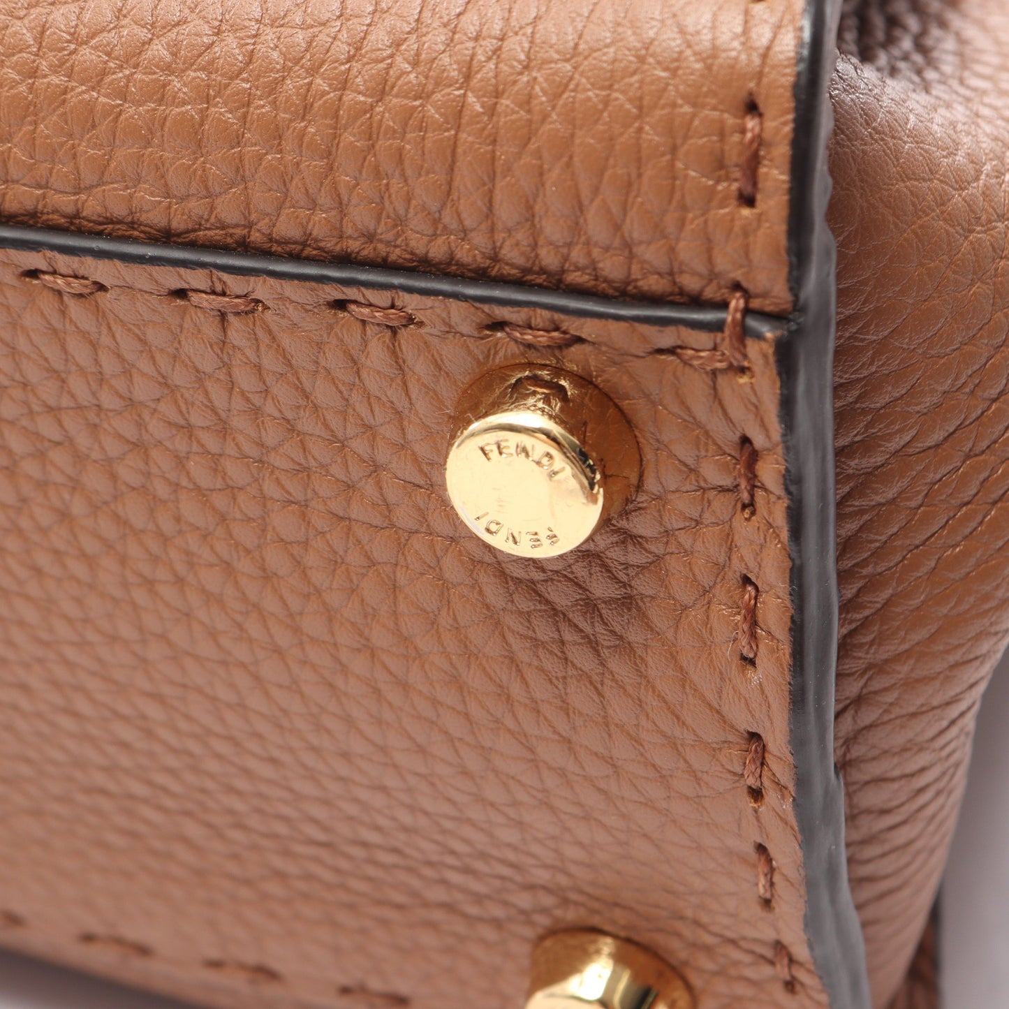 ピーカブー レギュラー 2WAY ハンドバッグ レザー ブラウン フェンディ バッグ FENDI