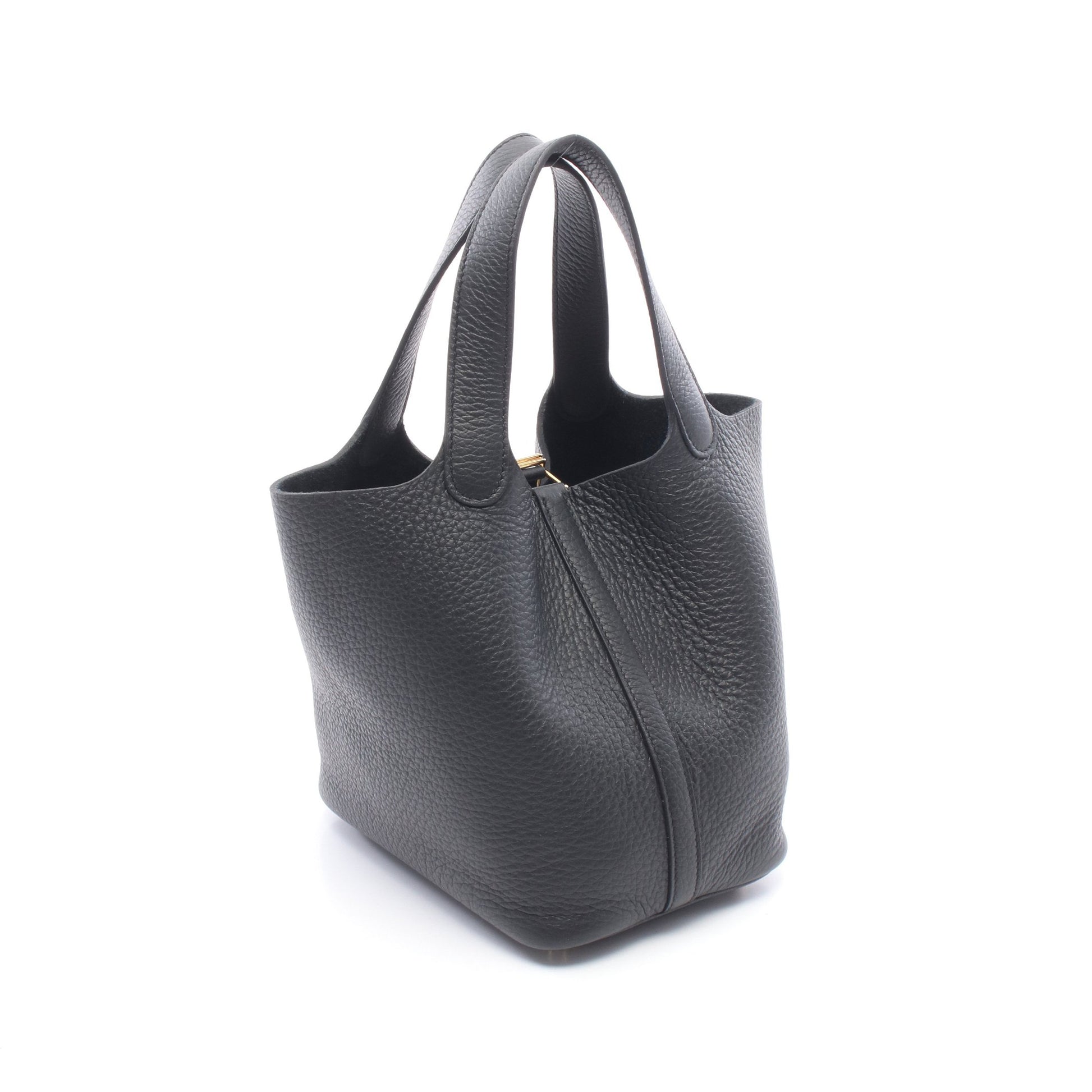 ピコタンロックPM ハンドバッグ トリヨンクレマンス ブラック ゴールド金具 K刻印 エルメス バッグ HERMES
