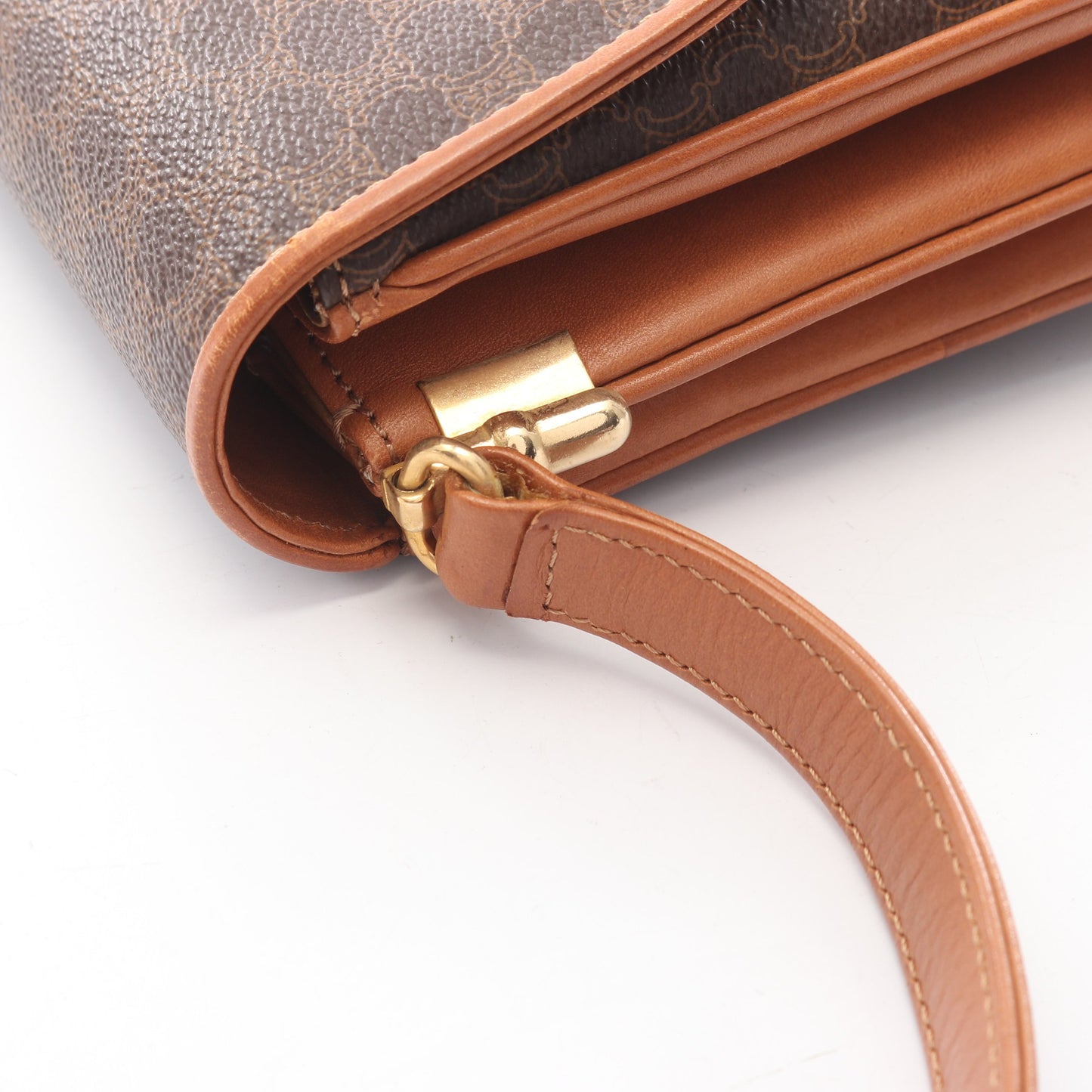 マカダム ショルダーバッグ PVC レザー ブラウン ダークブラウン セリーヌ バッグ CELINE