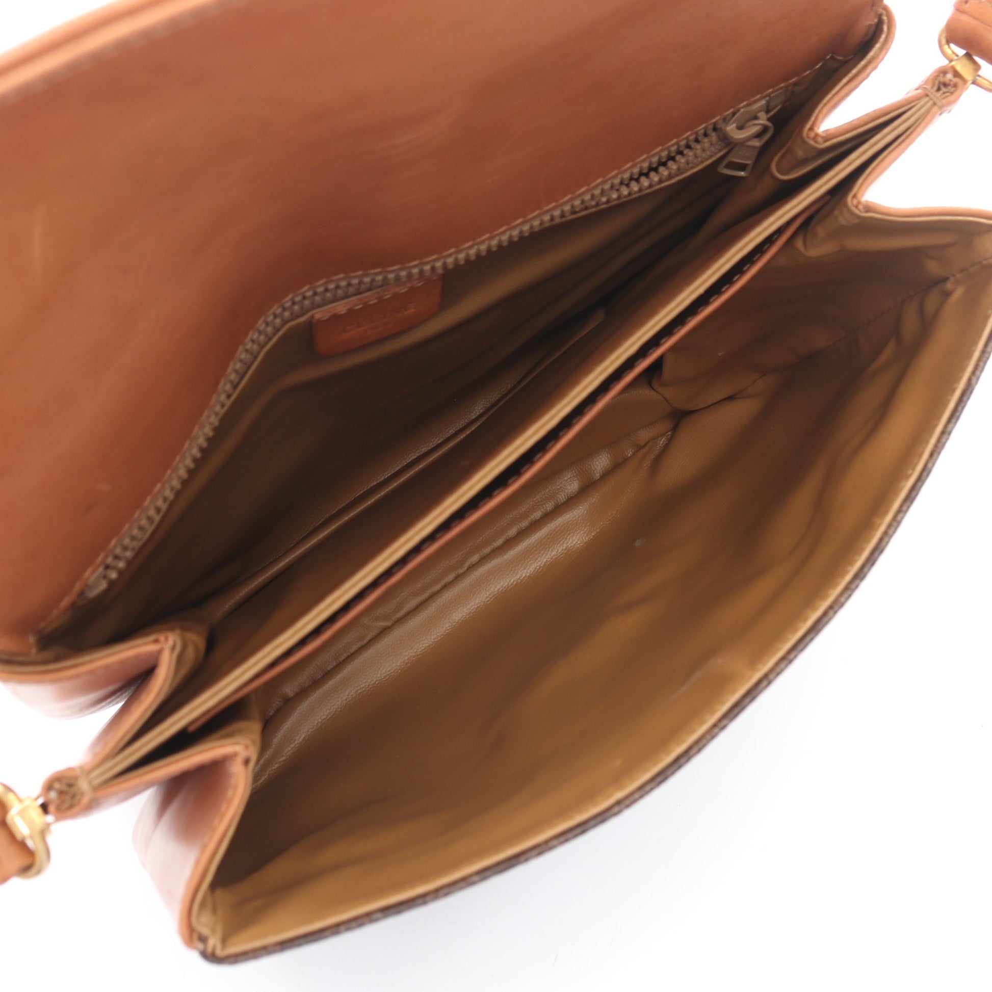 マカダム ショルダーバッグ PVC レザー ブラウン ダークブラウン セリーヌ バッグ CELINE