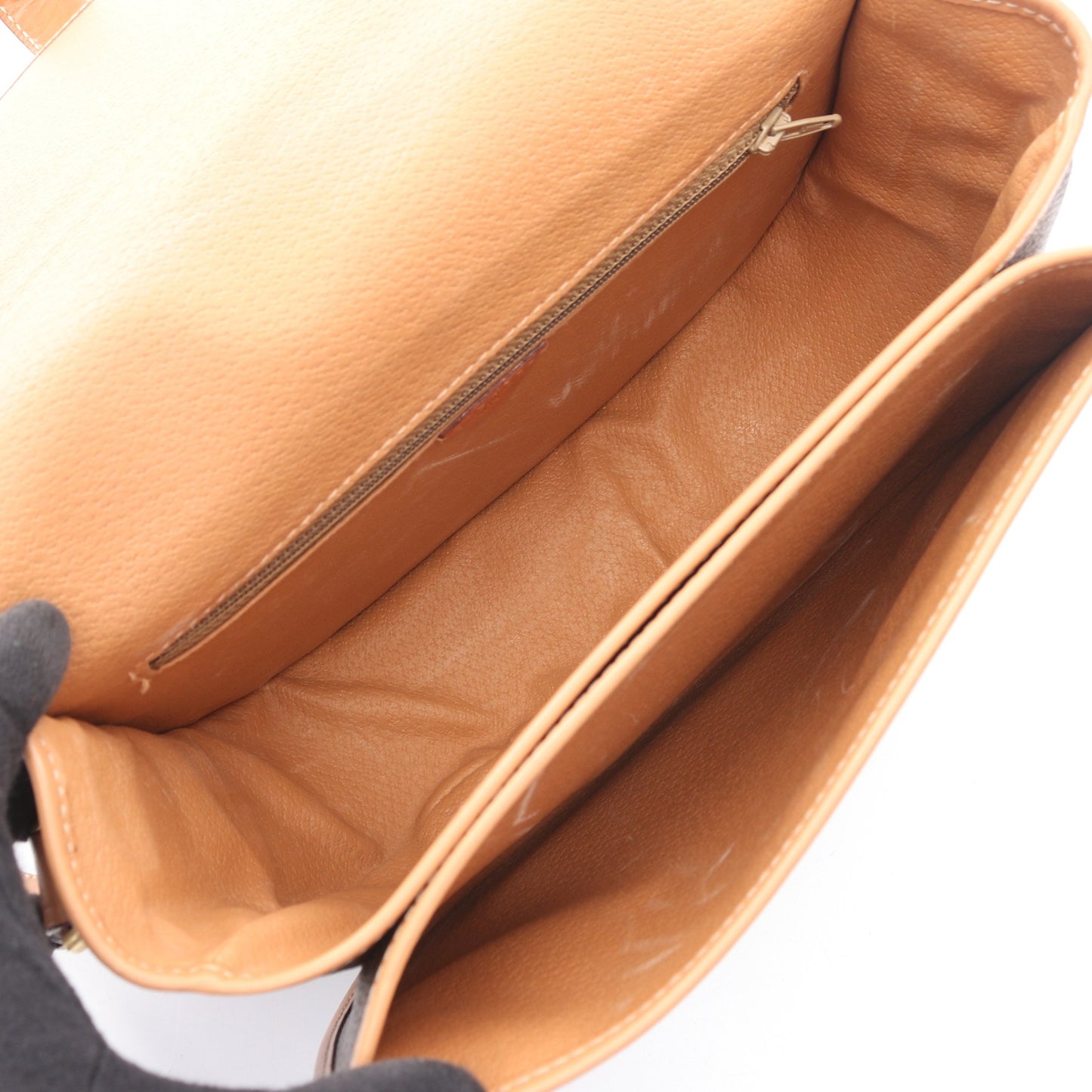 マカダム ショルダーバッグ PVC レザー ブラウン ダークブラウン セリーヌ バッグ CELINE