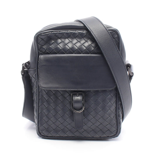 イントレチャート ショルダーバッグ レザー ネイビー ボッテガヴェネタ バッグ BOTTEGA VENETA