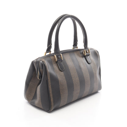 ペカン ミニボストンバッグ PVC レザー ダークブラウン ブラック フェンディ バッグ FENDI