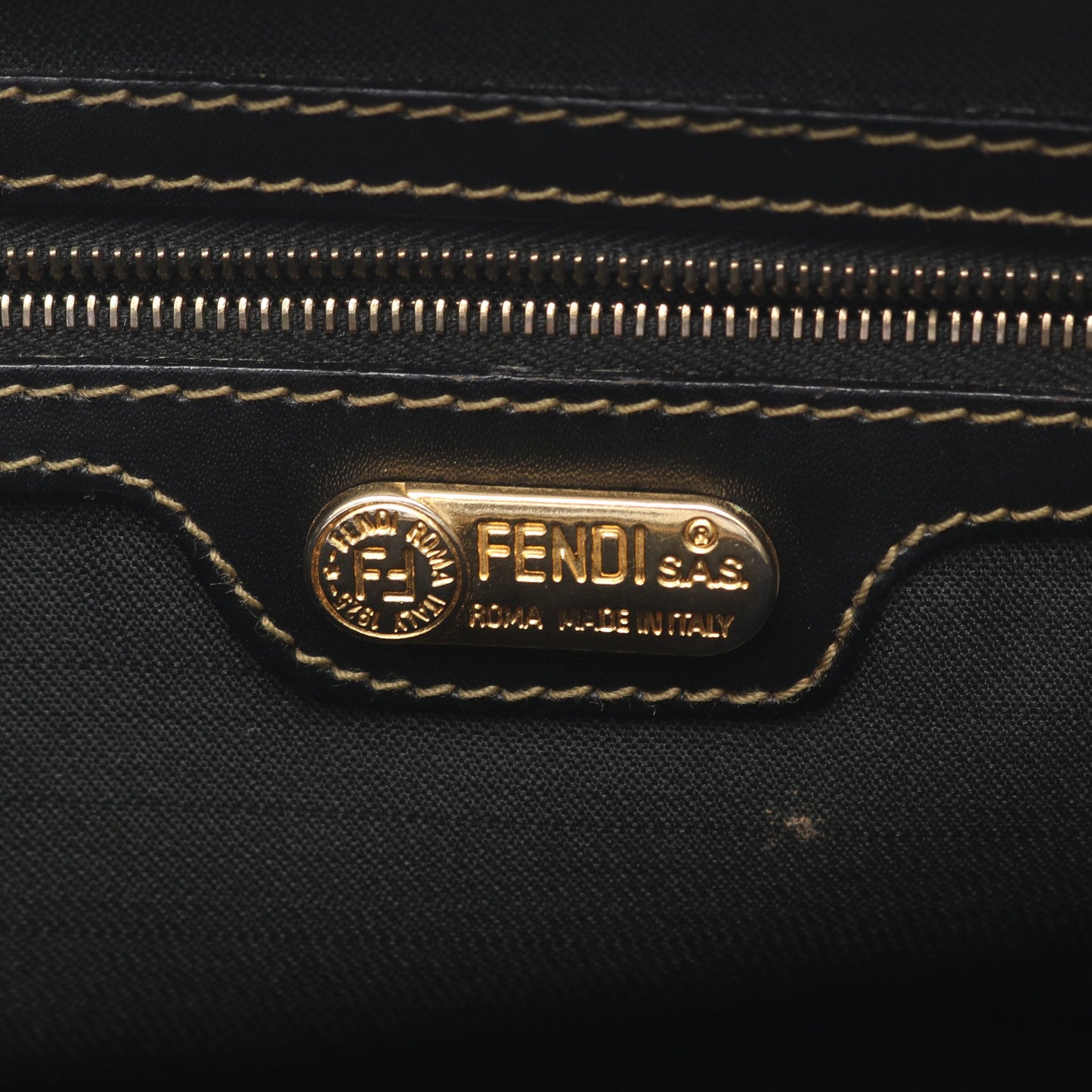 ペカン ミニボストンバッグ PVC レザー ダークブラウン ブラック フェンディ バッグ FENDI