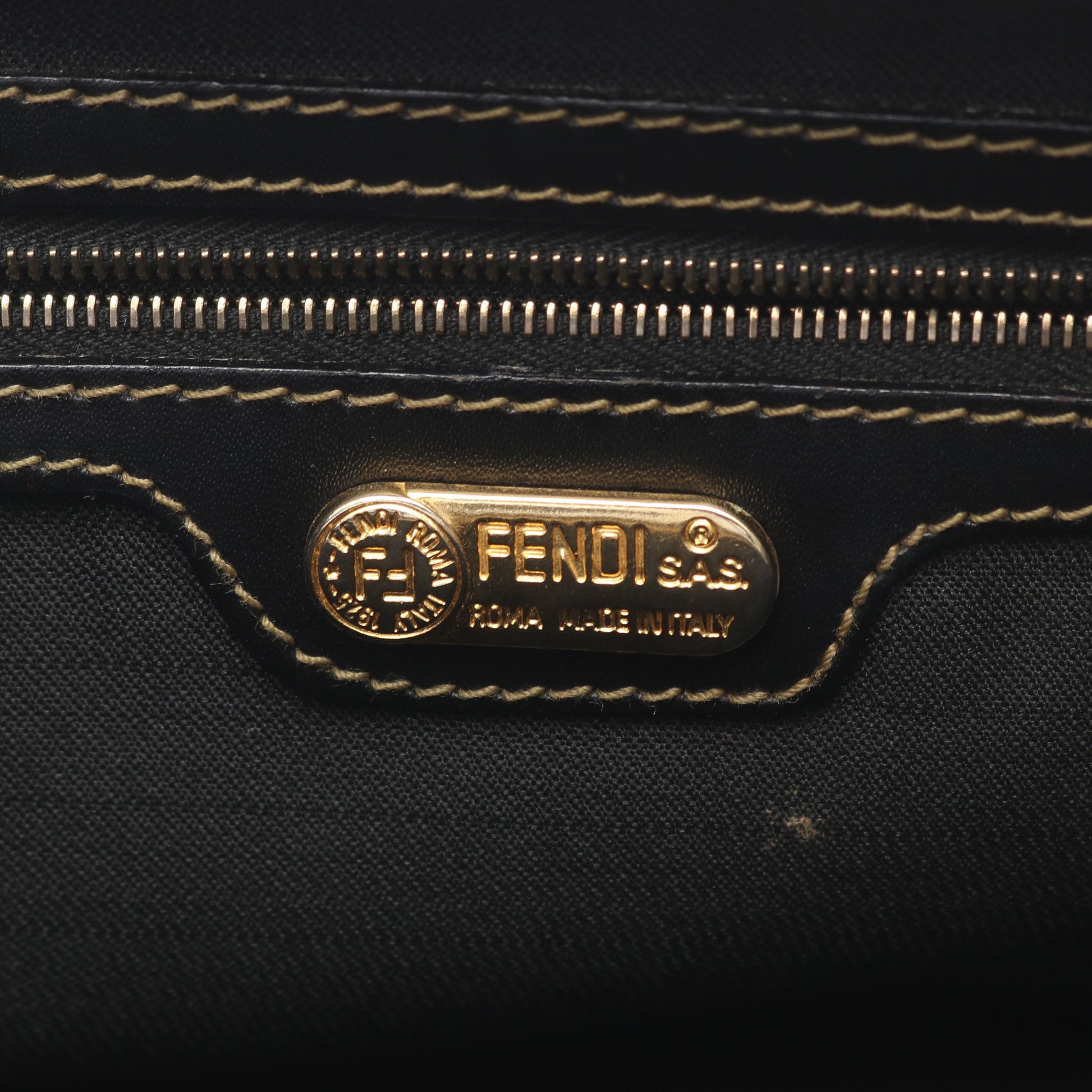 ペカン ミニボストンバッグ PVC レザー ダークブラウン ブラック フェンディ バッグ FENDI