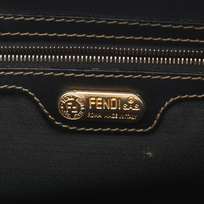 ペカン ミニボストンバッグ PVC レザー ダークブラウン ブラック フェンディ バッグ FENDI