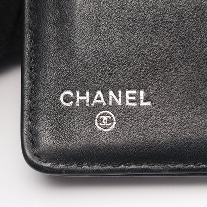 ココマーク 二つ折長財布 二つ折り長財布 キャビアスキン ブラック シルバー金具 シャネル
