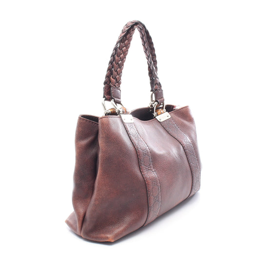 バンブー ハンドバッグ トートバッグ レザー ボルドー グッチ バッグ GUCCI