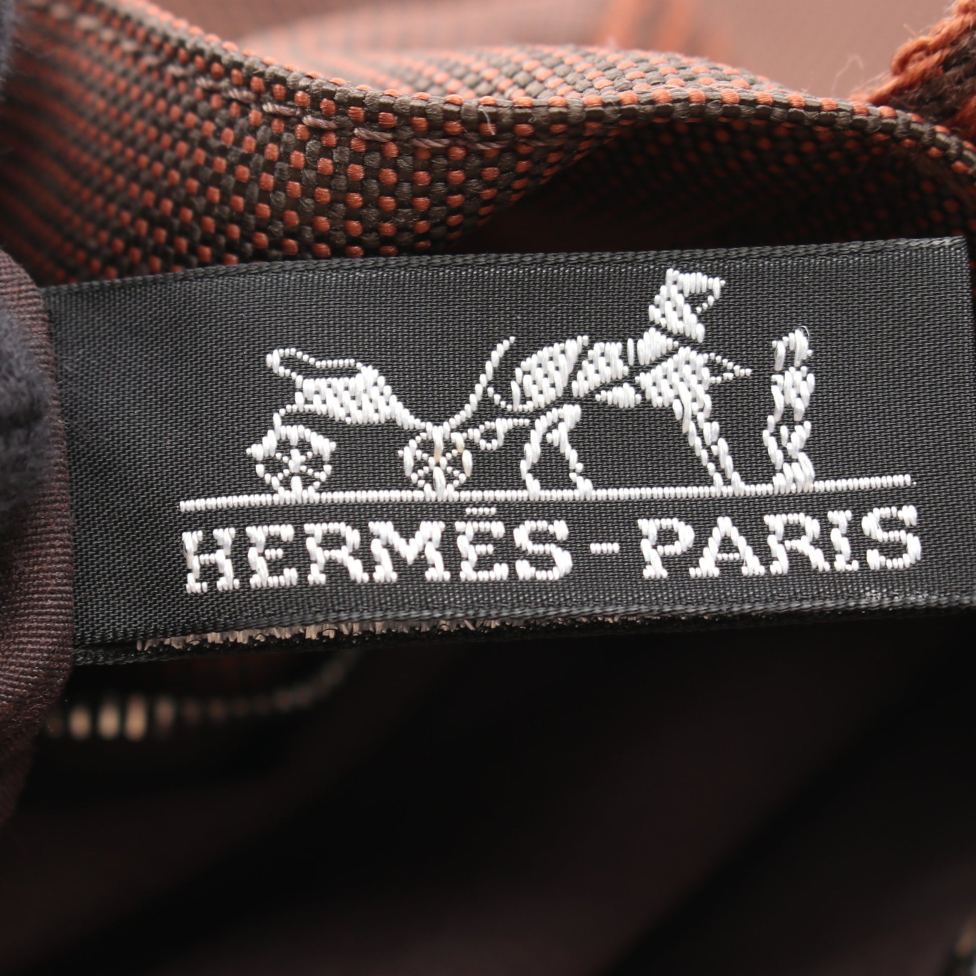 エールライン カバス ハンドバッグ トートバッグ ナイロンキャンバス ブラウン シルバー金具 エルメス バッグ HERMES