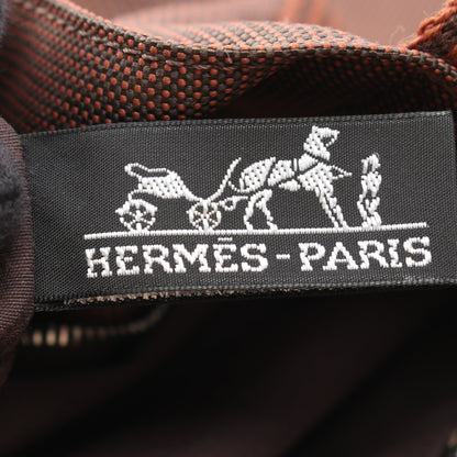 エールライン カバス ハンドバッグ トートバッグ ナイロンキャンバス ブラウン シルバー金具 エルメス バッグ HERMES