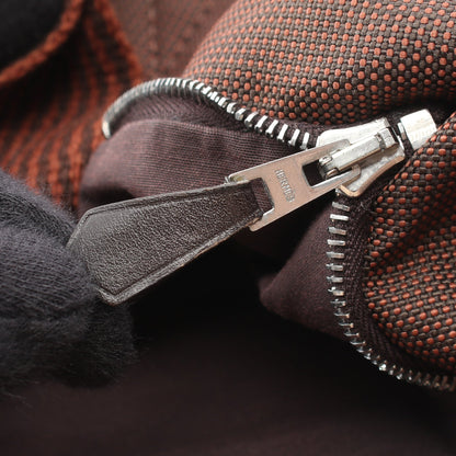 エールライン カバス ハンドバッグ トートバッグ ナイロンキャンバス ブラウン シルバー金具 エルメス バッグ HERMES