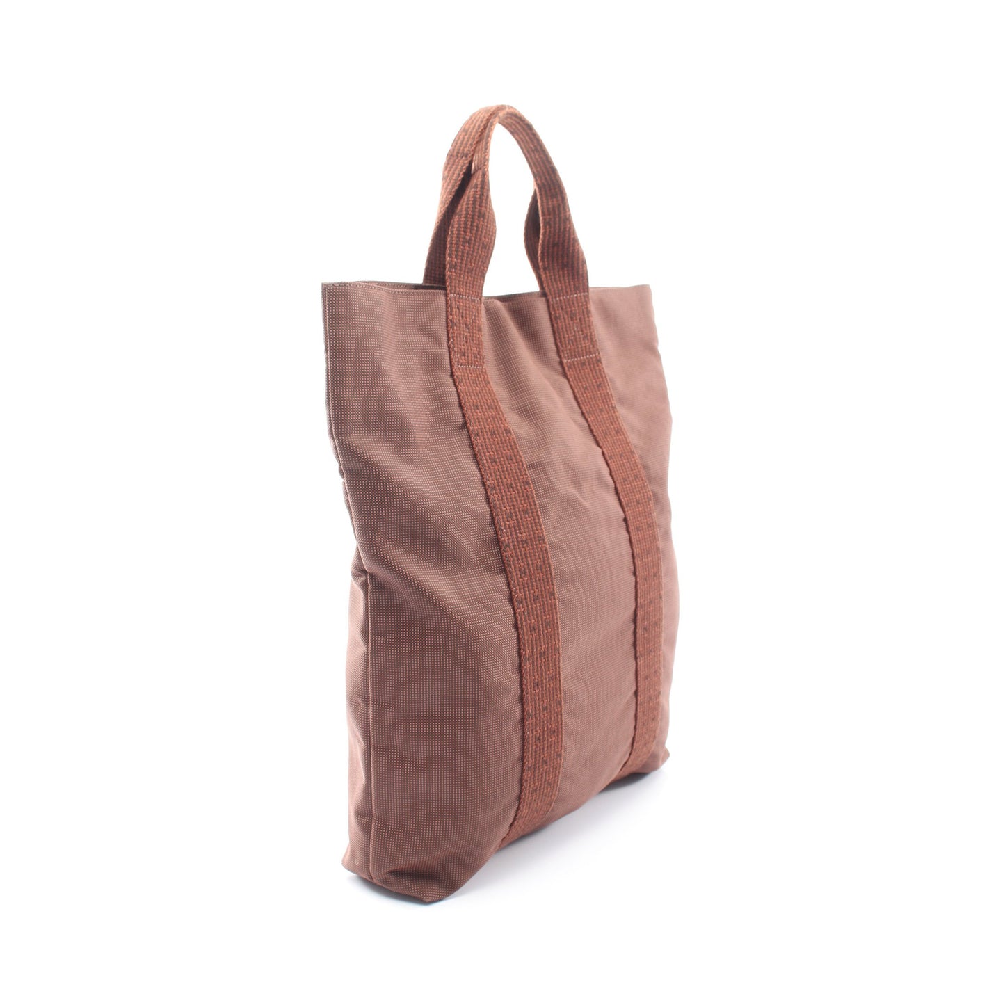 エールライン カバス ハンドバッグ トートバッグ ナイロンキャンバス ブラウン シルバー金具 エルメス バッグ HERMES