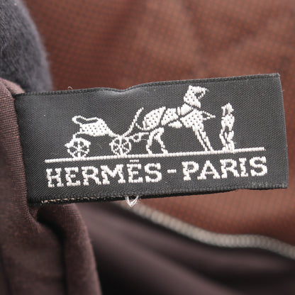 エールライン カバス ハンドバッグ トートバッグ ナイロンキャンバス ブラウン シルバー金具 エルメス バッグ HERMES