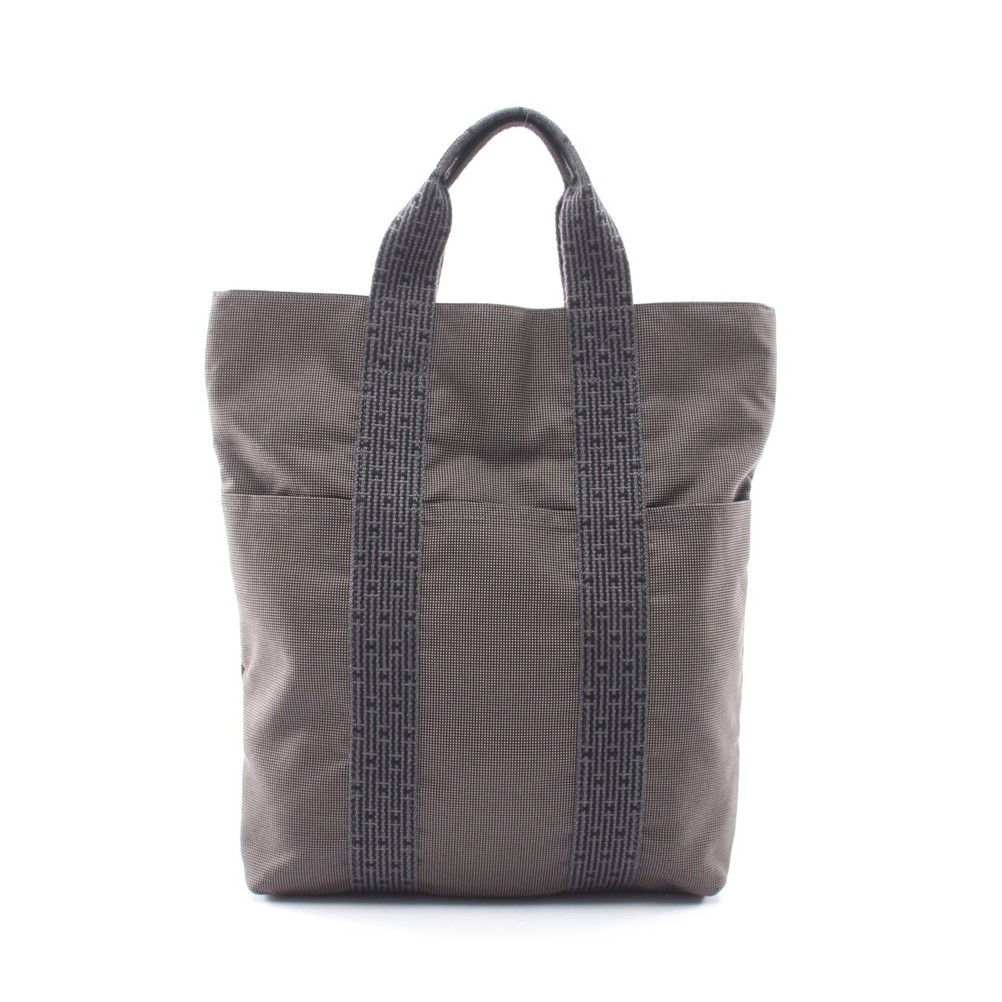 エールライン カバス ハンドバッグ トートバッグ ナイロンキャンバス ダークグレー シルバー金具 エルメス バッグ HERMES
