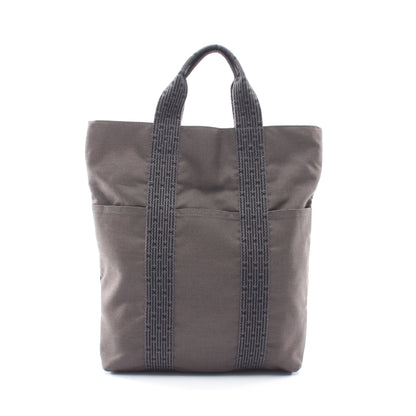 エールライン カバス ハンドバッグ トートバッグ ナイロンキャンバス ダークグレー シルバー金具 エルメス バッグ HERMES