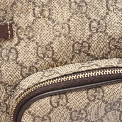 GGスプリーム ショルダーバッグ PVC レザー グレーベージュ ダークブラウン グッチ バッグ GUCCI